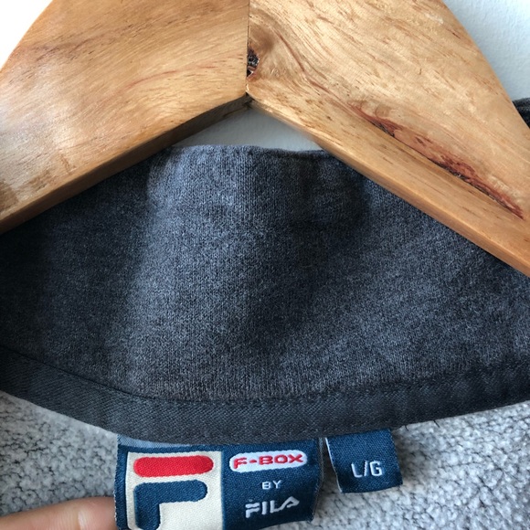 Fila Vintage Grey Zip Up Mock Neck Sweater - Picture 4 of 7